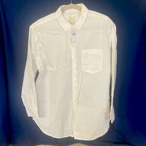 New with Tags M American Eagle 100% Cotton Classic White Button Down Dress Shirt